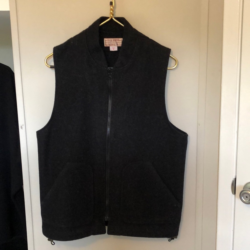 Vintage C. C. Filson Co. Men’s 100% Heavy Wool Full Vest/Liner Medium Charcoal